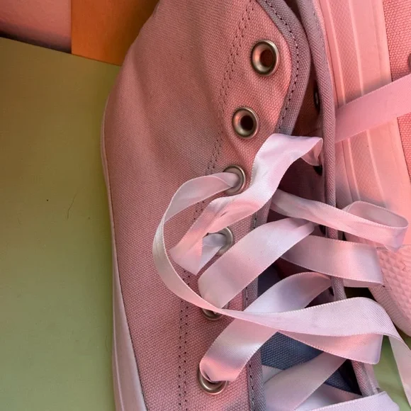 Converse All Stars Light Pink & Blue High-Top Sneakers - Picture 4 of 15